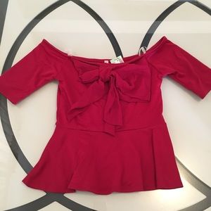 Brand new red bow blouse